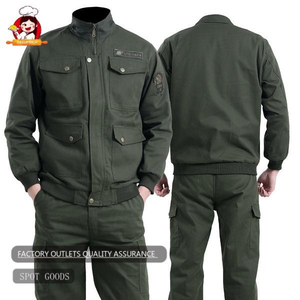 Áo khoác làm việc an toàn PPE, Bộ quần áo làm việc Dây Bông, dành cho nam giới, Thích hợp cho hàn, công trường xây dựng, xưởng, phục hồi ô tô, áo khoác quân đội, bao gồm áo khoác trên cùng và quần