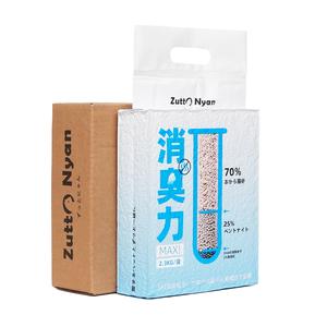 Zutto Nyan 猫砂 おからミックス 2.3KG/3.6KG【消臭力MAX！アップグレード】 瞬間吸水 トイレに流せる 固まる猫砂 飛び散り防止 真空包装・破れ対策 ニオイを取る砂 おからとベントナイト