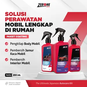 Zerone Japan Paket Coating Lengkap Pengkilap Body Mobil Pembersih Interior & Jamur Kaca 255ml