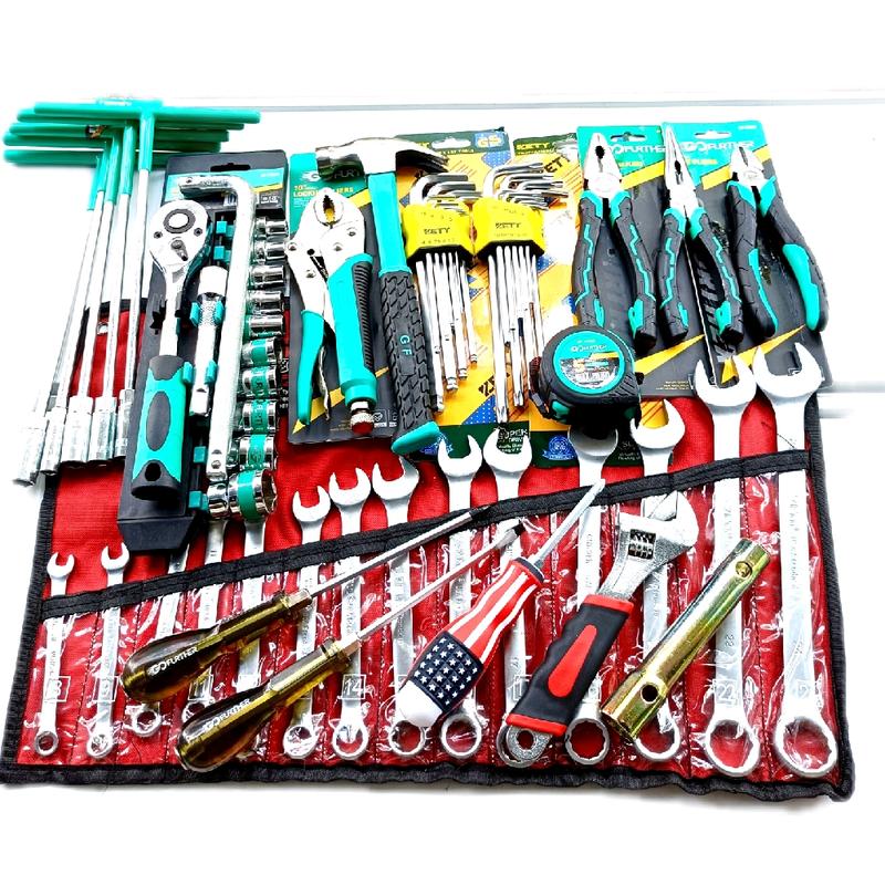 Tặng cần L Combo sửa chữa xe 16 món gồm 1 bộ cờ lê 8-24 + 1 bộ 5 T xanh+ 1 bộ túyp 12ct GF + 1 kìm chết Gf + 1 búa GF + 2 bộ lục giác bi bông dài + bộ 3 kìm + 1 thước 5m+ 2 tua vít đóng + 1 mỏ lết + 1 túyp bugi+ 1 tua vít cờ mỹ tiện lợi khi thao tác