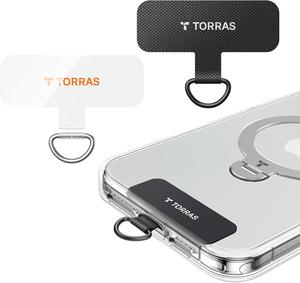 「TORRAS ストラップホルダー スマホ ストラップホール」【頑丈・耐荷重8㎏】ストラップホルダー スマホ ストラップホール iPhone シリーズにも対応！透明パッチ 落下防止 首掛け 斜めがけ 肩掛け 首かけ ショルダー ネックストラップ 肩かけ 携帯ストラップ iphone 16e 16 15 14 用 android 用 xiaomi 用 スマホアクセサリ 着脱簡単断裂を防ぐ 取り替え 耐久性 全機種対応 二枚付き(クリア)