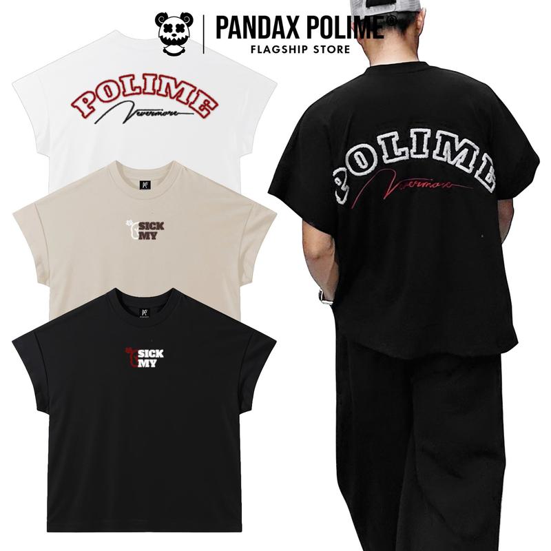 Áo thun cánh dơi big boxy cotton 280gsm thêu xù oversize  tee local brand form rộng bigsize ngắn tay lỡ cotton 2 chiều cặp đôi nam nữ hack dáng pandaxvn polime