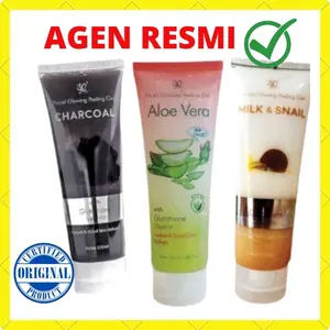 SYB Peeling Gel Aloe Vera, Charcoal, dan Milk & Snail untuk Perawatan Wajah