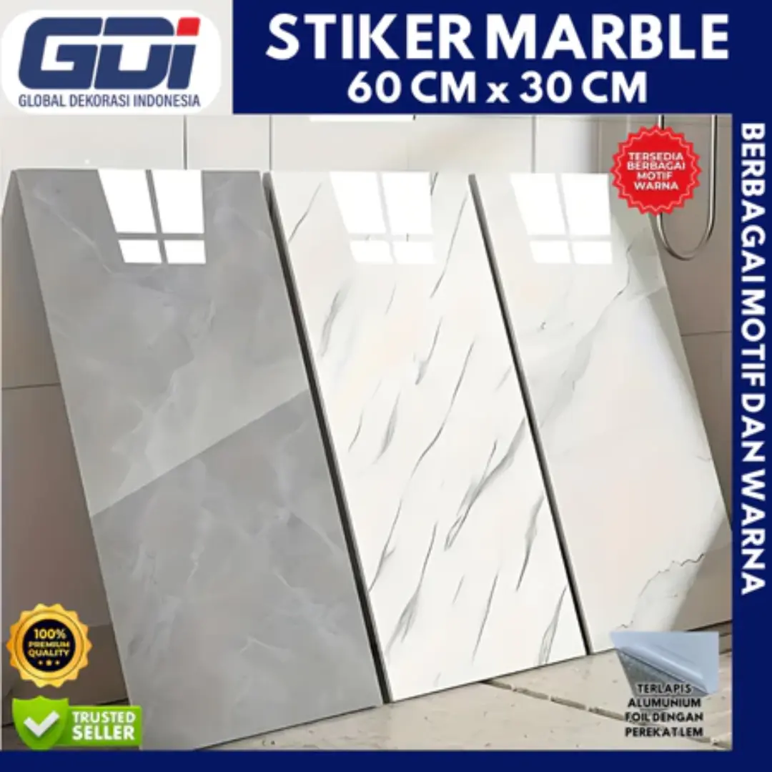 STICKER MARBLE | STICKER MARMER MEWAH SUPER HIGH QUALITY UKURAN 30 X60 CM