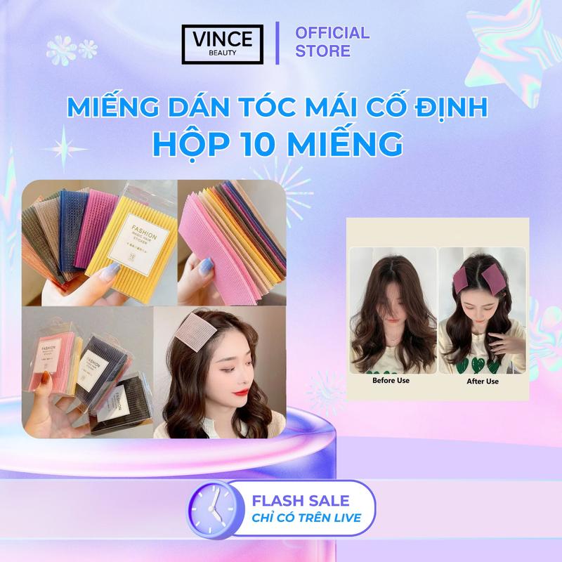   HỘP 10 MIẾNG  Miếng Dán Tóc Dán Mái Cố Định Dán Mái Tự Dính Giúp Cố Định Tóc Khi Trang Điểm 
