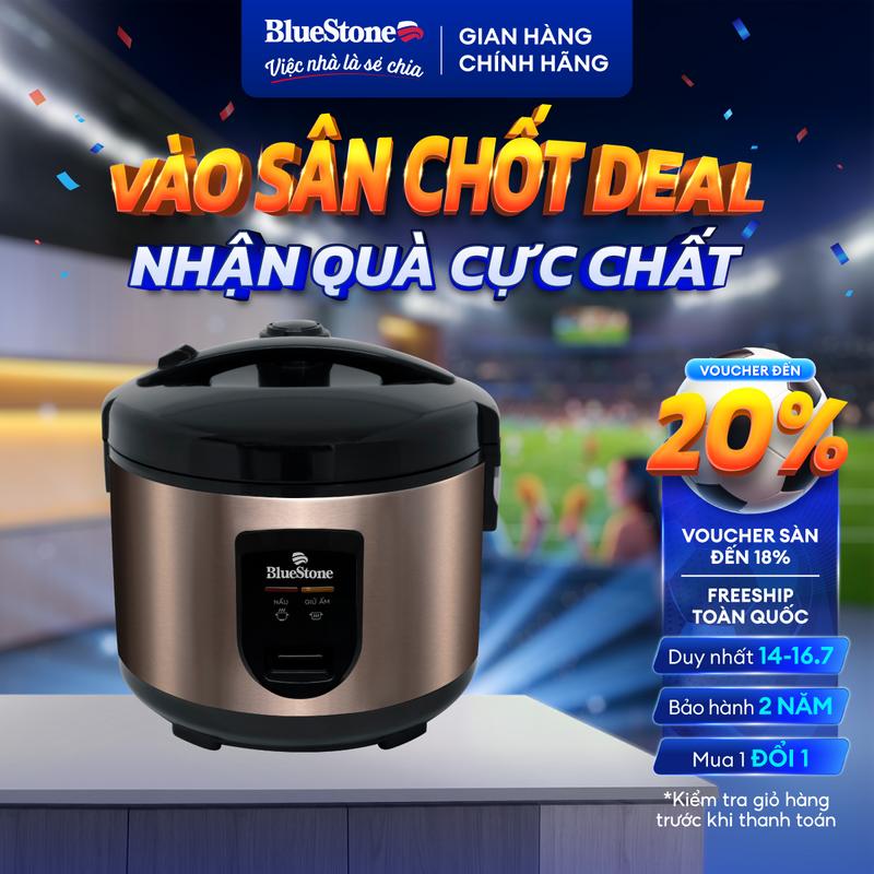 Nồi Cơm Điện Tử Bluestone RCB-5520 700W 1.8L Nấu Giữ Ấm Bảo Vệ Quá Nhiệt Lòng Hợp Kim Dày 1.5mm Chống Dính An Toàn