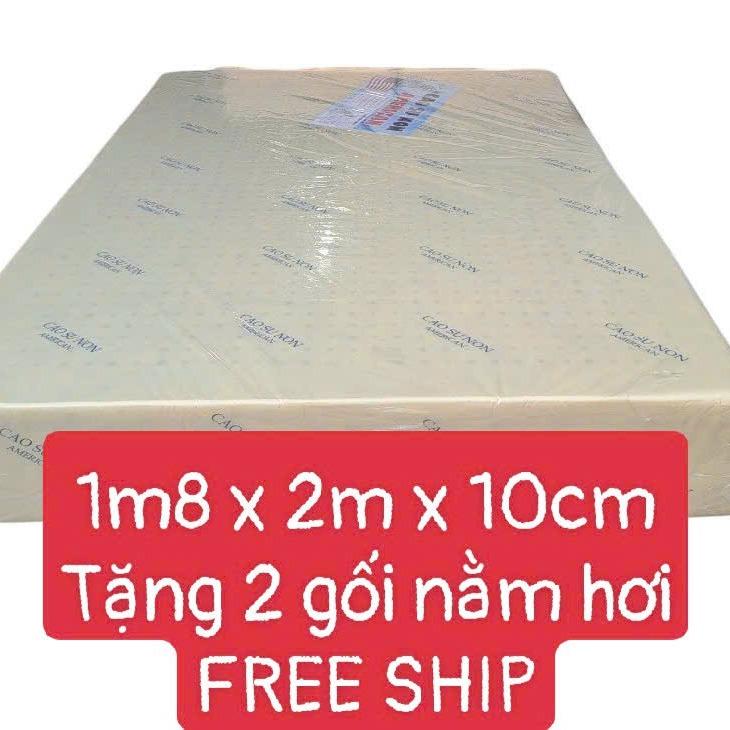 NỆM 1m8 x 2m x 10cm CAO SU NON AMERICAN ÊM ÁI, 2 MẶT LỖ THÔNG HƠI THOÁNG KHÍ