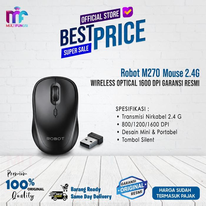 Gambar Robot M270 Mouse 2.4G Wireless Optical 1600 DPI Garansi Resmi dari Multifungsi ID Kota Administrasi Jakarta Pusat Tokopedia