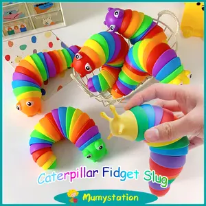 Mumystation Mainan Sensory Bayi Anak Fidget Caterpillar Rainbow Slug Toys Lucu Mainan Ulat Bergerak Ulat Berjalan
