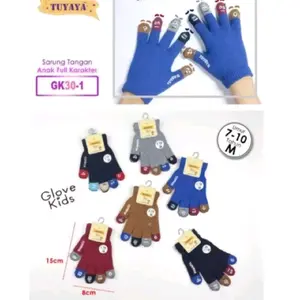 1Pasang Sarung Tangan Anak KARAKTER 7tahun -10tahun Winter Tebal Untuk Anak Cewek Cowok JACQUARD Merek LUPO!