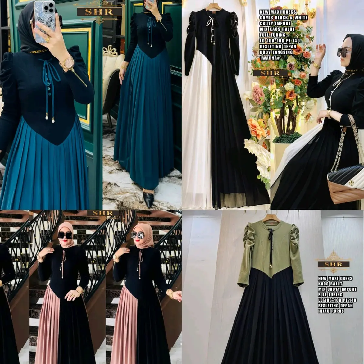 gamis shr runcingg lancip rajut mix harga ambyar saat live