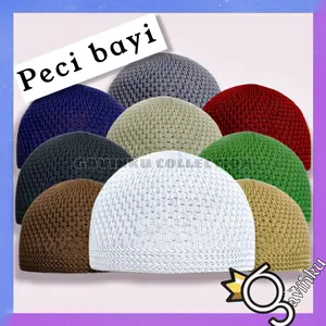 Peci Bayi Laki Laki Kopyah Kopiah Rajut Anak Bayi Balita Newborn Baru Lahir Usia Umur 0 1 2 3 4 5 6 7 8 9 10 11 12 Bulan Tahun Muslim Haji Topi Katun songkok