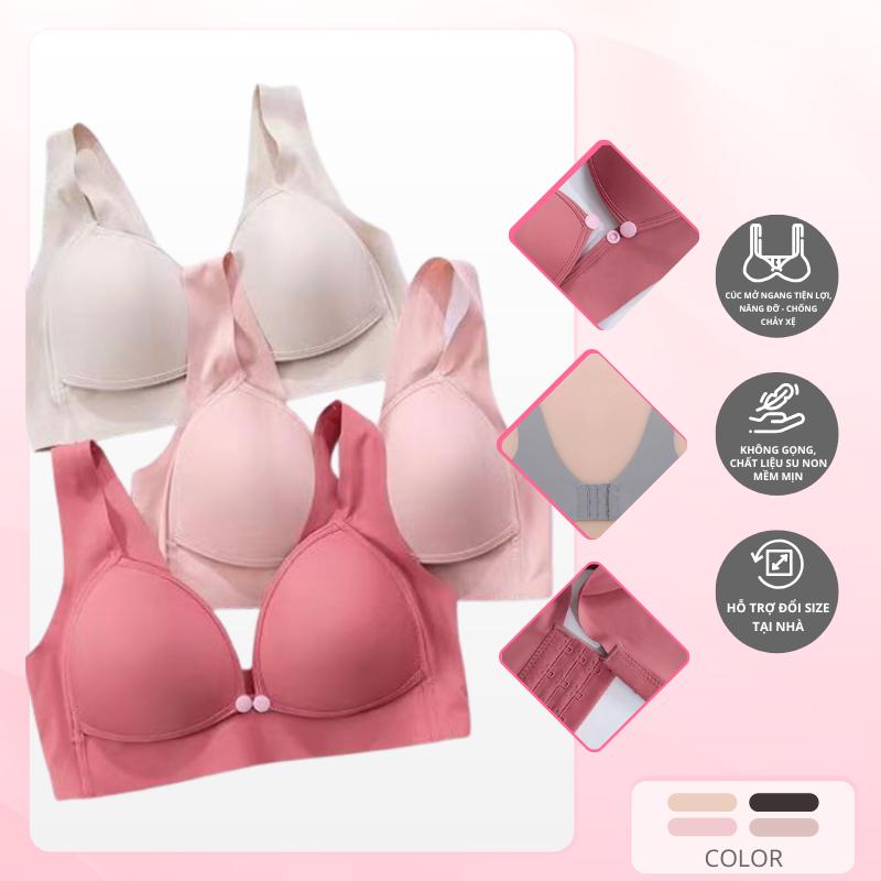  Áo ngực cho con bú  Lẻ Combo 2,3  áo lót cho con bú áo ngực cho mẹ bầu trước sinh và sau sinh ốm sát ngực mỏng nhẹ có nút mở ngang hàng không gọng chất liệu su non nâng đỡ chống chảy sệ SEN CORSET 
