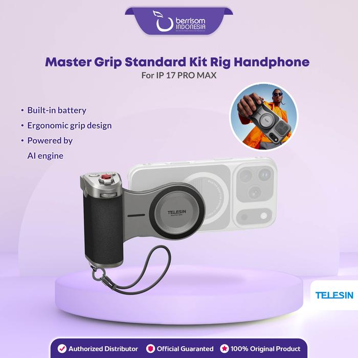 Gambar Telesin Master Grip For IP 17 PRO MAX 17 PROMAX Standard Kit Rig Handphone Sinematik Ai 3200 mAh - P5-MCS-11-TIP dari Berrisom Indonesia Kab. Tangerang Tokopedia