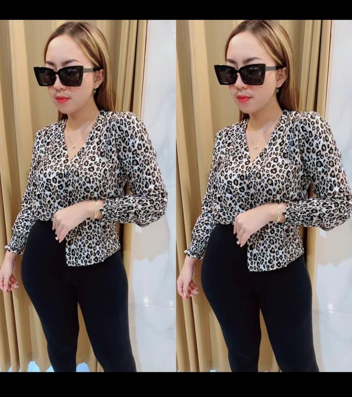 Grosir Natalia | BK Lyona Material Rayon Baju  Atasan  Wanita  Casual  Motif Leopard 4