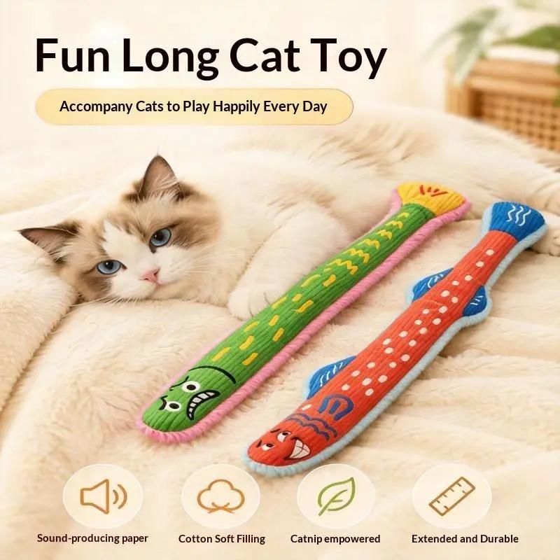 Catnip mèo trêu ghẹo thanh 1pcs Crinkle âm thanh sang trọng cá đồ chơi mềm nhẹ làm dịu lo lắng mèo cho thời gian chơi trong nhà