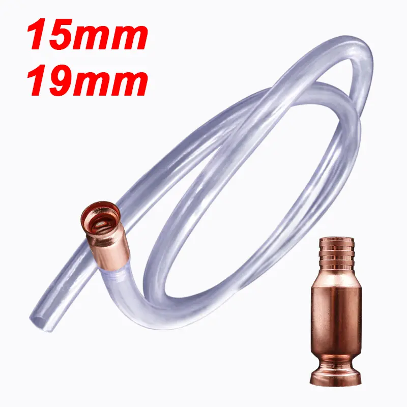 15mm 19mm 1/2 Pcs Copper Siphon Filler Pipe Manual Pumping Oil Pipe Fittings Siphon Connector Gasoline Fuel Water Shaker Siphon