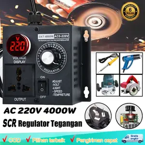 Pengatur Kecepatan Motor 4000W / Dimmer Lampu Fan AC 220V - Speed Controller Variabel untuk Kipas Angin, Bor Listrik, Alat-alat Power Tools