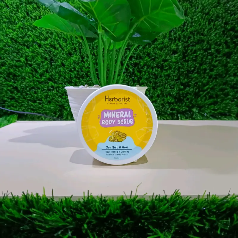 SPECIAL PROMO...!!! 1 PCS Herborist Mineral Body Scrub 200GR - Sea Salt & Koalin (Biru) / Sea Salt & Volcanic Mud (Ungu) / Sea Salt & Gold (Kuning) 4