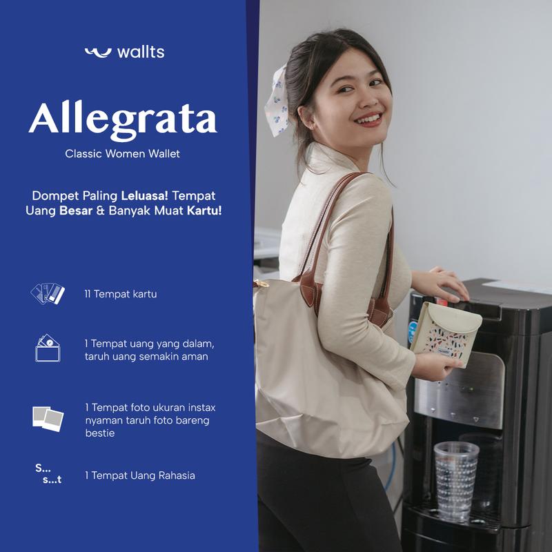 Wallts Allegrata - Dompet Lipat kanvas uang Dan kartu Wanita Cewek Cewek 2