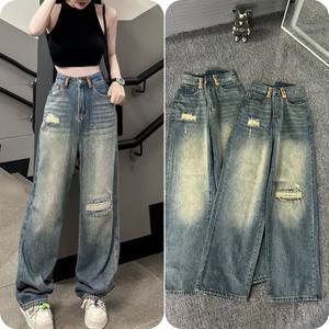  quần ỐNG RỘNG XANH RÁCH 0693 cạp siêu  cao  jeans hack dáng QUẦN ỐNG XUÔNG MẶC ĐI HOẠC ĐI CHƠI ĐI LÀM ĐỀU XINH NHA. Ong Nữ Women 