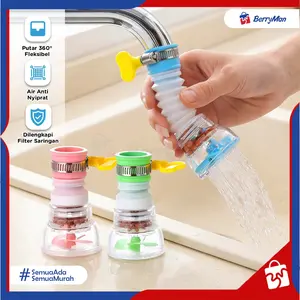 Sambungan Kepala Keran Filter Air Fleksibel Bisa Diputar 360° Anti Ciprat Hemat Air Untuk Dapur Kamar Mandi