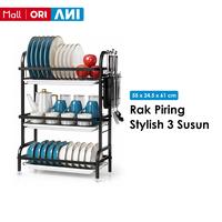 Gambar ANI Rak Pengering Piring 3 Susun Hemat Tempat – Rak Dapur Multifungsi Kokoh untuk Piring, Mangkuk & Gelas Anti Karat Kapasitas Besar V1A3 - Hitam (3 SUSUN) dari Anugrah Nusantara Industri Kota Administrasi Jakarta Utara 1 Tokopedia