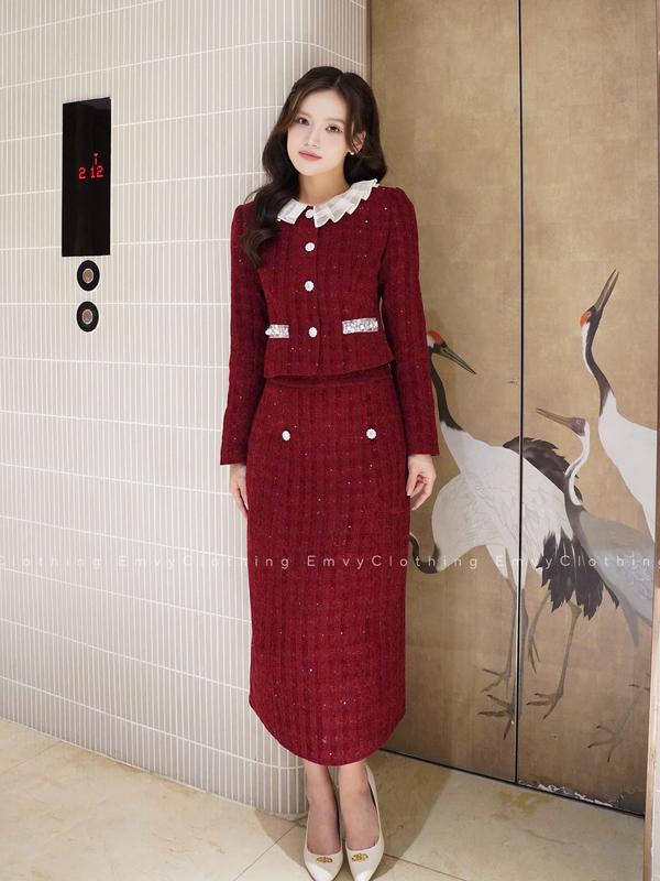 EV113-Emvy Clothing Set váy dạ tweed ánh kim sa cao cấp cổ ren rời thnah lịch sang trọng đi chơi dự tiệc | BigBuy360 - bigbuy360.vn EV113-Emvy Clothing Set váy dạ tweed ánh kim sa cao cấp cổ ren rời thnah lịch sang trọng đi chơi dự tiệc | BigBuy360 - bigbuy360.vn