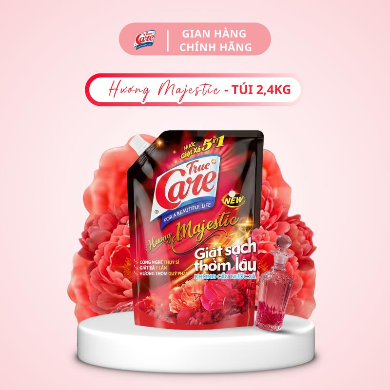 Nước giặt xả True Care hương Majestic Túi 2,4kg – GIẶT SẠCH THƠM LÂU, KHÔNG CẦN NƯỚC XẢ