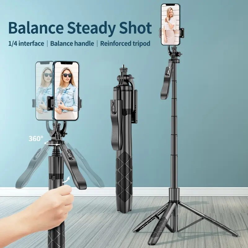 L16 Tongsis Tripod Bluetooth Selfie Stick Remote Tripod HP Kamera DSLR seri Gopro Tongsis 1.53M dengan 1/4 Adaptor 1