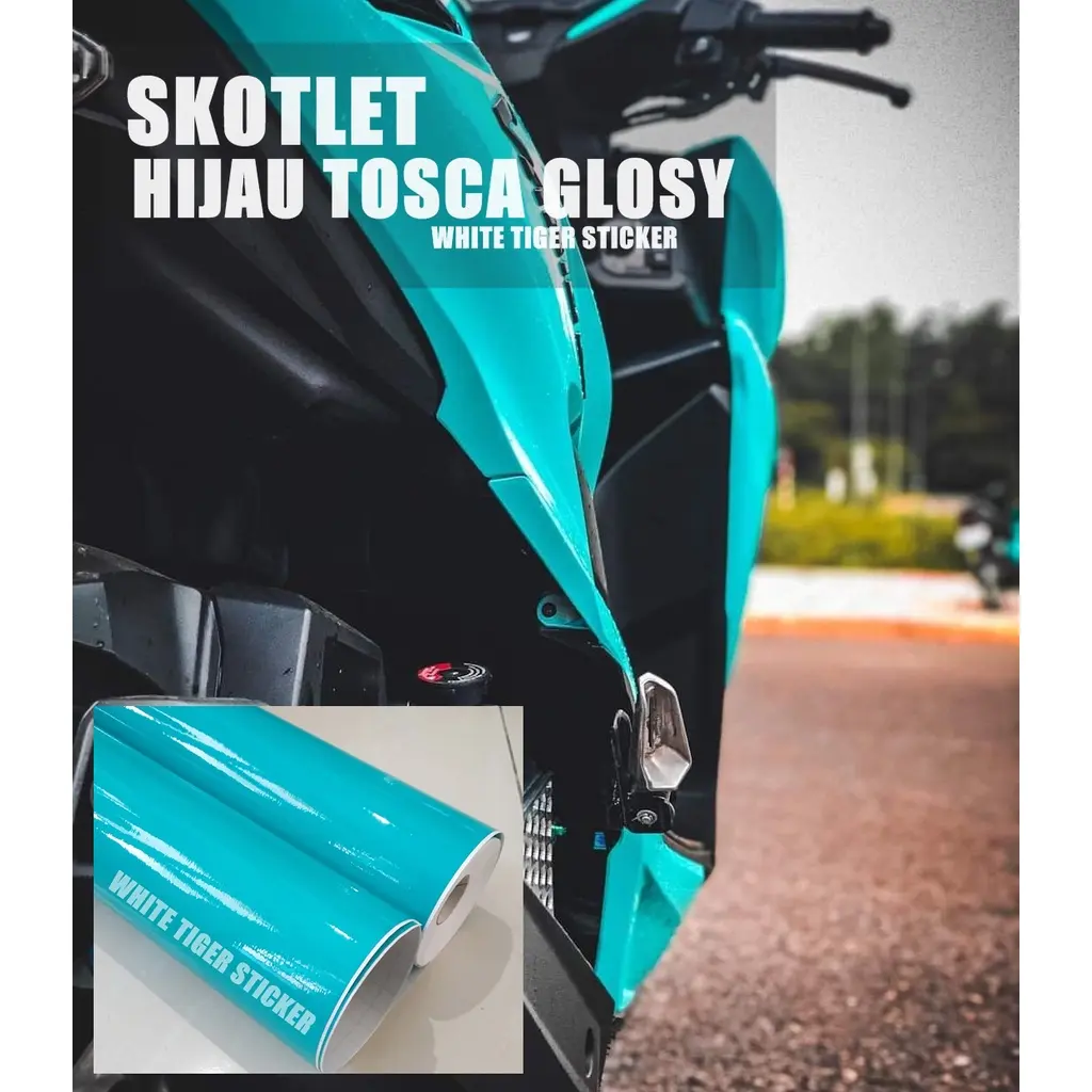 SKOTLET STIKER MOTOR HIJAU TOSCA GLOSY SKOTLET HIJAU TOSCA GLOSY STIKER HIJAU TOSKA SCOTLITE SKOTLET GLOSY HARGA MURAH BISA COD