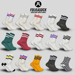 FOLKASOCKS - Kaos Kaki Motif Oldschool Pria Wanita Dewasa Panjang