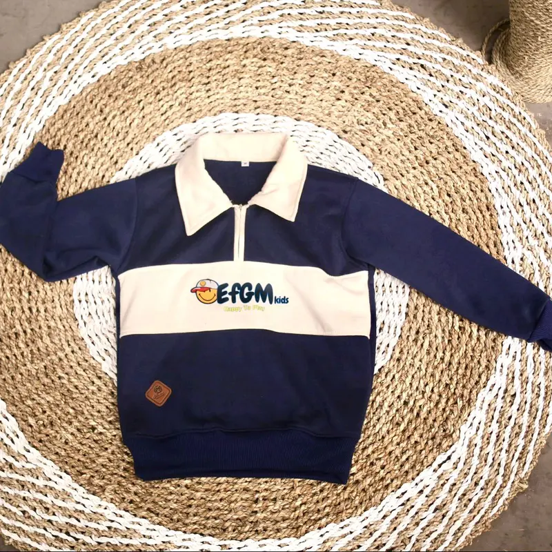 Jaket Anak Casual Rugby Stipe Crem Unisek Vintage Outfit Sablon EFGM kids Fashion 7