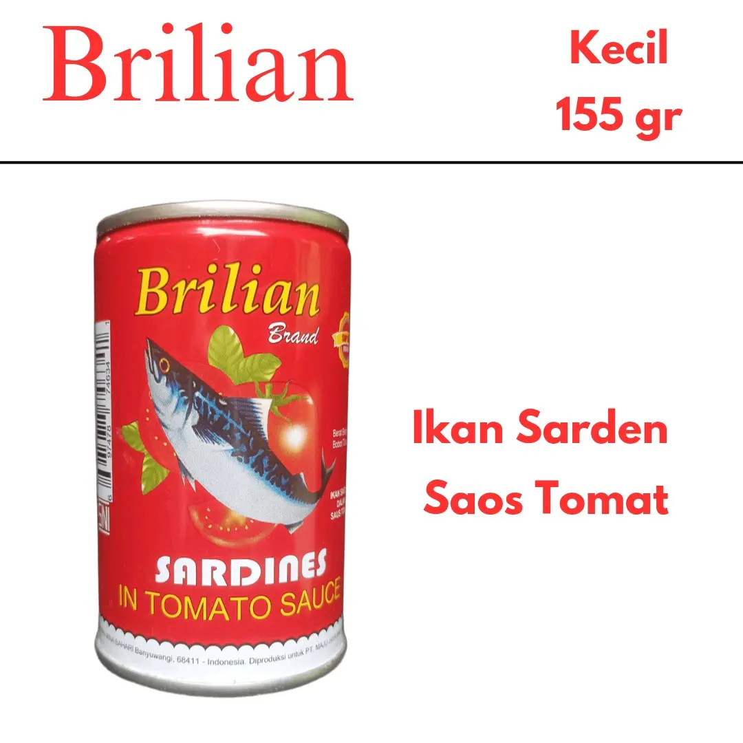 Brilian ikan sarden saus tomat 155gr praktis siap masak
