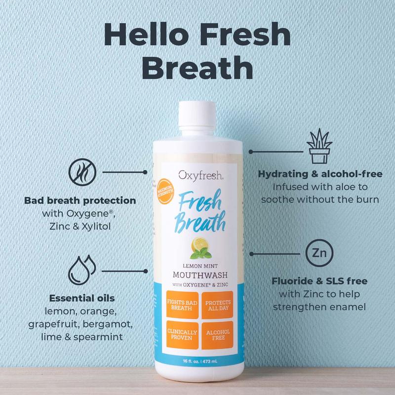 Oxyfresh Fresh Breath Lemon Mint Mouthrinse 89ml 2