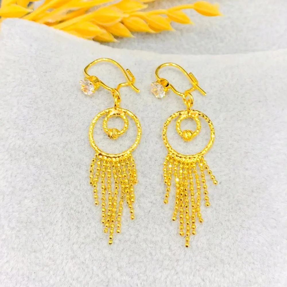 2pcs Anting Jurai cantik mewah Mirip emas asli Bahan lapis emas