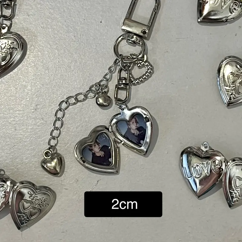 Custom Photo Keychain Locked Heart Gantungan Kunci Hati 1