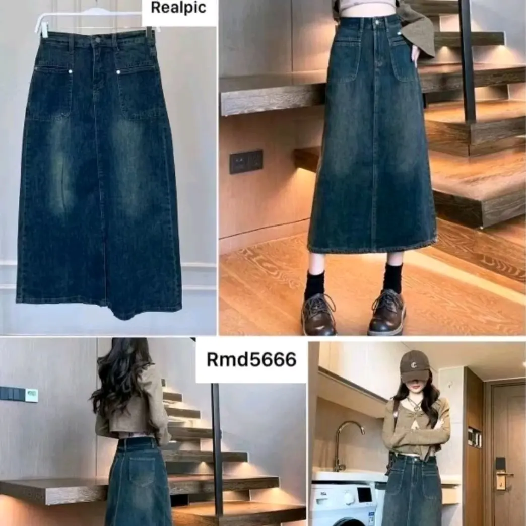koleksi rok jeans duyung dan span belah belakang dan depan imp*rt premium