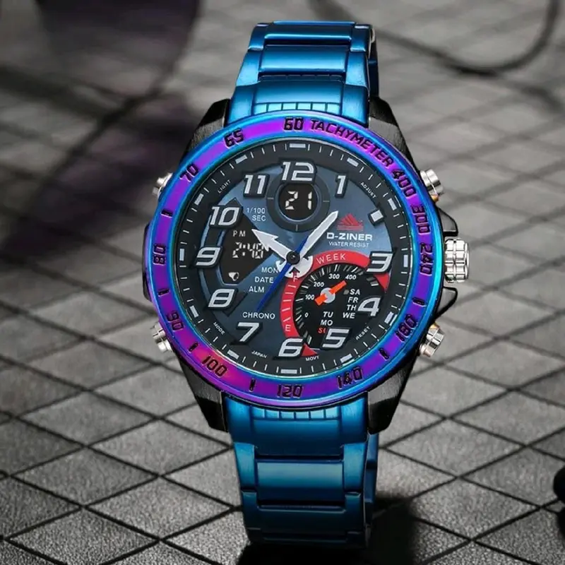 JAM TANGAN PRIA D-ZINER 8292 DOUBLE TIME ORIGINAL 7