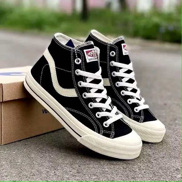 New!! Ventela High Publik Black Natural Sepatu Ventela Hitam Putih Pria Wanita Casual Sneakers Shoes 3