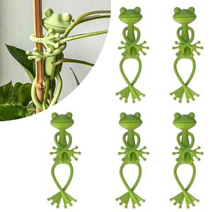 Set de 5 piezas de Soporte para plantas con diseño de rana, Soporte para escalar plantas con diseño de rana lindo, Marco de escalada para plantas, Suministros de jardín para interiores y exteriores