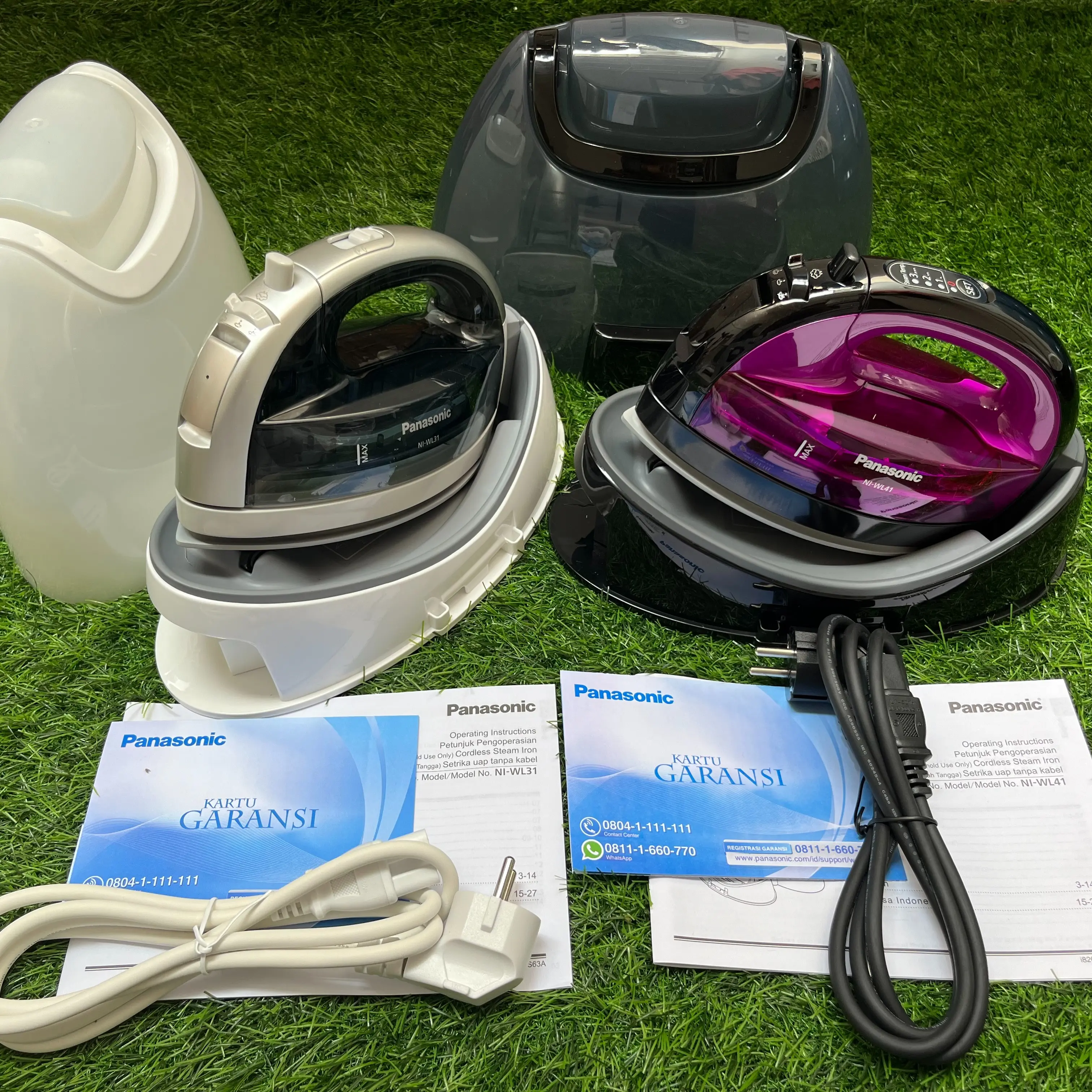 Setrika Uap Panasonic Tanpa Kabel NI-WL41 VSR dan New Produk NI-WL31 900 Watt Cordless Steam Iron Garansi Resmi Panasonic
