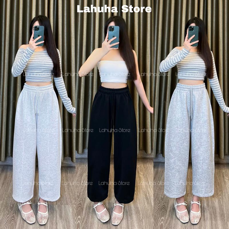   DEAL MỞ BÁN  Quần Bom Dáng Thụng Cạp Cao Chất Nỉ Ép 2 Da Hàng L1 Siêu Hot 2025 Quần Nữ Tôn Dáng Lahuha Store 