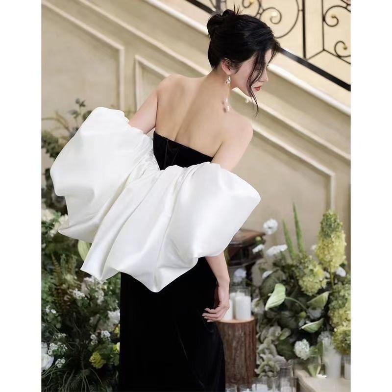 Product Introduction of Selendang Pengantin Satu Kolar Satin Gebu Aksesori Pakaian Pesta Perkahwinan Wanita dalam Pelbagai Warna 14