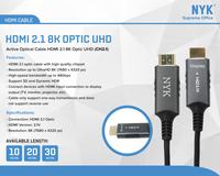 Gambar [ANTI-DELAY] NYK CABLE (CH 2.1) HDMI 2.1 8K OPTIC UHD - Active Optical Cable 20 Meter NON COD - HDMI 2.1 FIBER OPTIC 30M dari NYK Indonesia Kota Administrasi Jakarta Pusat 2 Tokopedia