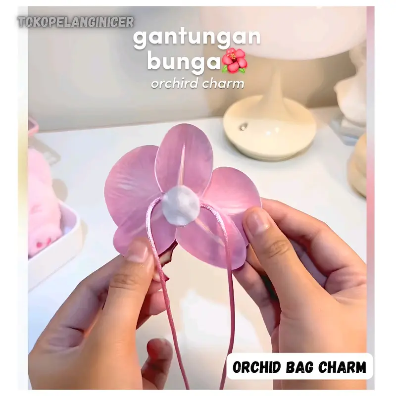 Orchid Bag Charm-Gantungan Tas Bunga Anggrek- Orchid Coker-Orchid Keychain-Gantungan Kunci Bunga Anggrek-Bag Charm Orchid Korea- Kalung Orchid 4