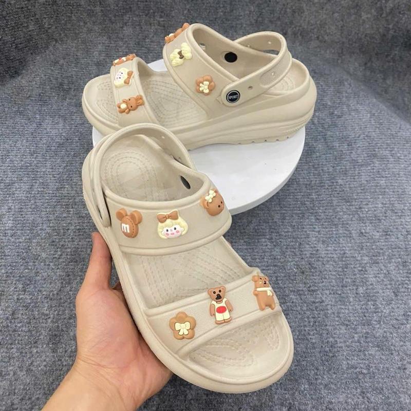  Dép Sandals Nữ Quai Hậu - Dép Bánh Mì Nữ Có Quai Hậu Đế 5 cm Chất Liệu Eva Siêu Nhẹ  Chống Trơn Trượt  Đi Thoáng Mát Mùa Hè 