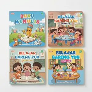 Karyaloka - Paket Lengkap Belajar Bareng Yuk (PAUD, TK A, TK B) & Buku Menulis - Set Buku Aktivitas Anak Pra Sekolah