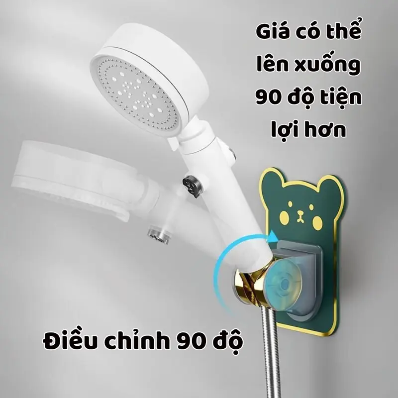 Giá Đỡ Vòi Hoa Sen Không Cần Đục Lỗ, Dụng Cụ Cố Định Vòi Hoa Sen Trong Phòng Tắm, Ghế Treo Vòi Phun Có Thể Điều Chỉnh Đa Bánh Răng, Miếng Dán Ghế Treo Vòi Phun 1