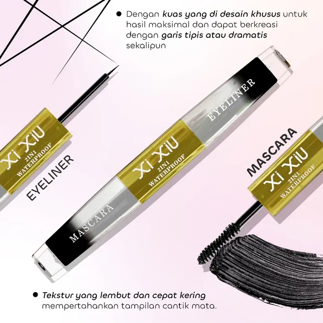 XI XIU 2 IN 1 MASCARA & EYELINER / WATERPROOF 3